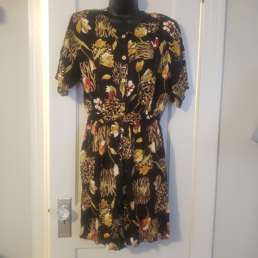 80's Vintage Leopard Print Romper Jumper Cascais